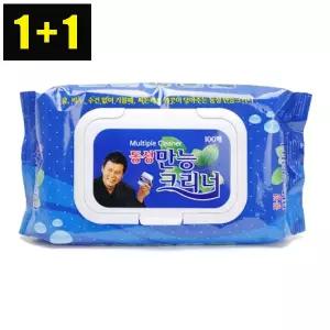 1+1 동성 만능 티슈크리너 캡형 100매 청소용품 크리너 싱크대 가스렌지 자동차 기름때 제거