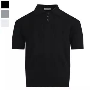 [리빌모아]남자 리브드 카라넥 골지 반팔 니트티 RB-KNH-Q095-블랙