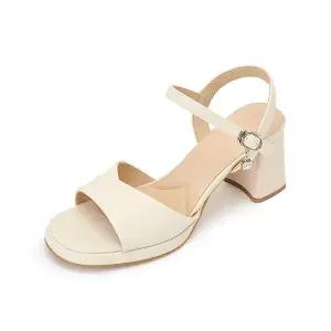 엠.무크 아라벨 소가죽 큐빅 플랫폼 샌들 아이보리 516623505AQ