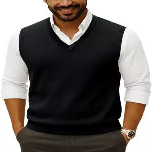 모다 비바 남성 V넥 스웨터 조끼 가을 풀오버 가벼운 민소매 니트