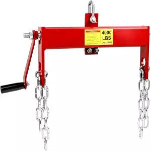 QWORK 엔진 부하 레벨러 4000파운드 라오드 용량 헤비 듀티 강철 호이스트 상점 크레인 트 체인 2개 빨간색