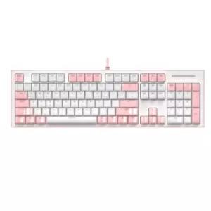 COX 유선 아이스큐브 키캡 게이밍 키보드 핑크 적축 BNS