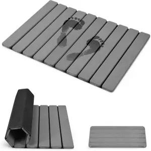 욕실용 퀵 드라이 규조토 접이식 돌 목욕 매트 21인치 x 15인치