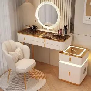 스마트 화장대세트 조명 LED 서랍장 수납캐비닛 블루투스 스피커 체어 드레싱룸