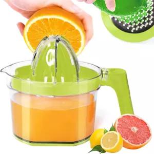 레몬 스퀴저 셰프빌 다기능 시트러스 핸드 착즙기 분리 가능한 편안한 그립 핸들이 있는 라임 계량컵과
