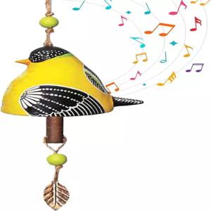 토모토 세라믹 윈드 차임 파티오 현관 정원 뒷마당을 위한 청동 종과 나무 코어가 있는 시끄러운 소박한