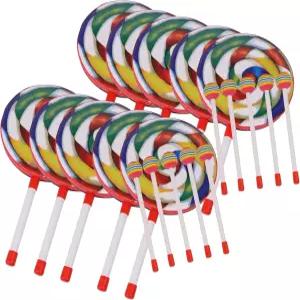 컬러풀 해머 악기가 장착된 BQLZR 플라스틱 핸드 드럼 7.9x14.3 10팩