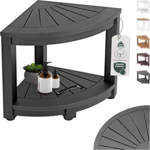 ROHKEX HDPE 코너 샤워 스툴 - 검은색 면도용 시트 미끄럼 방지 발 및 방수 벤치 공간 절약형 수납 홈 데코