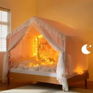 공주 캐노피 침대 레이스 방꾸미기 안방 인테리어 감성홈데코