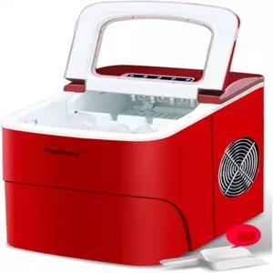 ADFDFGOQSFG 펠릿 제빙기 8분 만에 9 얼음 조각 준비 완료 카운터탑 스쿱 홈 키친 오 바 파티용 빨간색