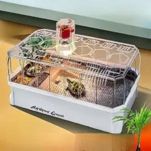 키우기 거북이집 반수생 오픈형 사육장 개방형 테라리움 수중 하우스 어항