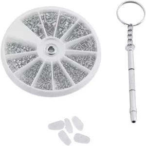 안경 선글라스 시계 수리 키트 스테인리스 스틸 나사 너트 모음 + 코 패드 드라이버