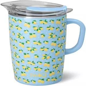 뚜껑이 있는 Swig Life 64oz 단열 피처 물 차 커피 용 스테인리스 손잡이가 초대형 이중 벽 진공 밀폐 서버