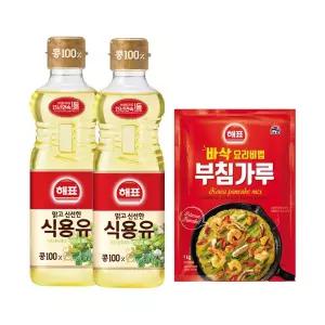 사조 콩기름 900ml 2병 + 부침가루 1kg 2290102 J