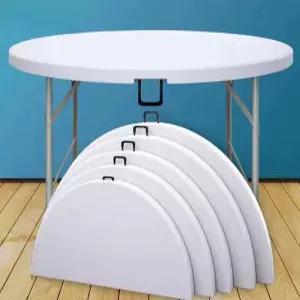 6인용 테이블 접이식 원형 원탁 8인 대형 식탁 나무 간이 폴딩 탁자