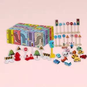 유아 도로 놀이 아동 교통 장난감 신호등 만들기 자동차 소근육 벽돌 교육 용도 블록 역할 발달 종이 어린