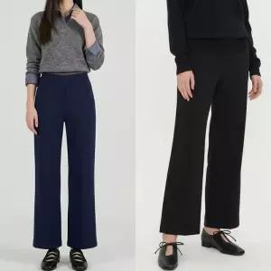 [옷자락]여자 하이웨스트 스판 세미와이드 밴딩 슬랙스