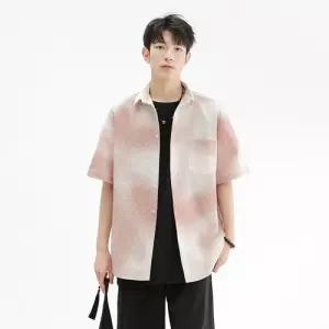 픽호샵 남성용 실크 셔츠 벽 쿨링 반팔 키작남 솔리드 꽃 빅사이즈 꾹2