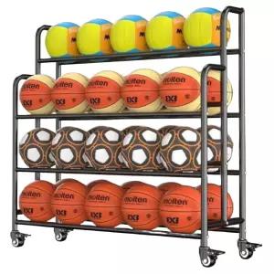 공 보관함 농구공 수납함 양면 다용도 정리함 코트 수납 흑색 보관 정리 볼 검정 카트 철제