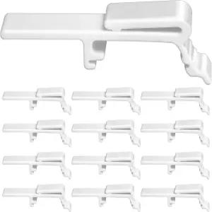 Jetec 12피스 수직 블라인드 밸런스 클립 흰색 플라스틱 먼지 커버 브래킷은 상단에 1 1/2인치 및 9/16인치