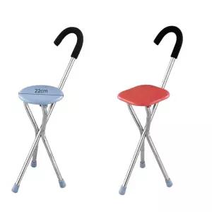 세발 안전 어르신 미끄럼방지 지팡이 노인 할머니 간이 효도 보행 의자 휴대용 접이식 등산