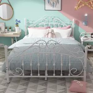 공주침대 철제 프레임 120cm 휴대용 너비 라지킹 조립식 싱글 럭셔리 철제침대프레임