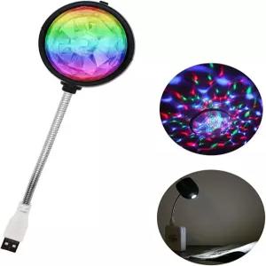 소지니 USB 미니 LED 스테이지 라이트 2 in 1 컬러 회전 크리스탈 매직 볼 파티 DJ 디스코 KTV 램프 원형