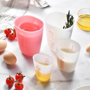 체중계 포함 실리콘 측정 컵 투명 내열성 소프트 베이킹 도구 125 500ml