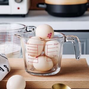 고온 내성 베이킹 유리 측정 컵 체중계 포함 주방 도구