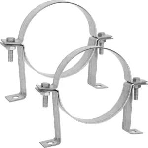 페핀치 6인치 통풍구 벽 브래킷 원형 아연 도금 철 파이프 스트랩 단단한 분할 링 행거 2개