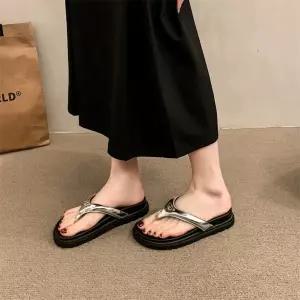 슬송렉샵 여친 여름 키작녀 슬리퍼 플랫 조리 빅사이즈 컴포트 비치발찌 샌들 꾹2