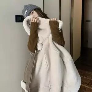 스트레인지 여성용 페이크 데일리룩 퍼 코트 재킷 가죽 일체형 KUK1