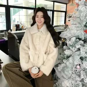 스트레인지 여성용 페이크 데일리룩 퍼 코트 재킷 가죽 일체형 KUK1