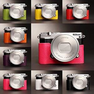 [미국배송] 니콘 J5 8가지 색상을 위한 수제 정품 리얼 가죽 하프 카메라 케이스 가방