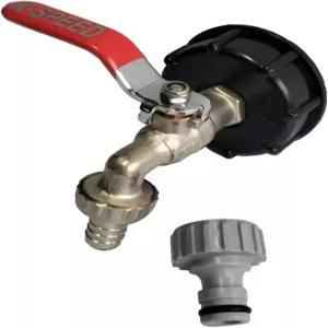 가정용 정원 수도 커넥터용 KSPEED IBC 어댑터 1000L 탱크 피팅 S606과 황동 탭 12인치 교체 밸브 부품