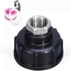 UMETASS IBC 탱크 토트 어댑터 1인치 배수 피팅 S606 거친 나사산과 물 호스 커넥터34인치 암나사