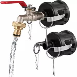 2Pcs 275 330갤런 IBC 토트 피팅 어댑터 캠락 2인치 34인치 정원 호스 연결을 갖춘 탱크 배수 및 용기