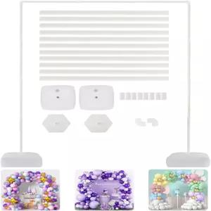 베이스가 있는 AXHJ 5.2피트 풍선 아치 스탠드 바닥용 키트 결혼식 생일 및 파티 장식용 물주머니가 타워