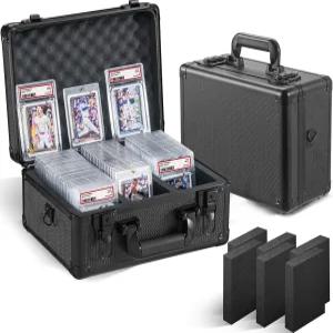 등급 카드 보관함 트레이딩 슬랩 휴대용 케이스 6개의 칸막이가 있는 3열 블랙 하드 스포츠 홀더 박스 PSA