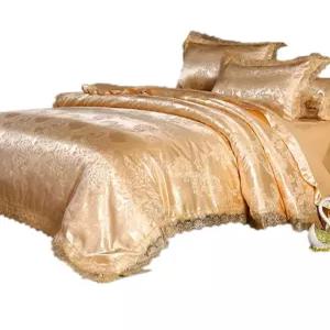 새틴 레이스 침구 세트 이불 덮개 유럽풍 웨딩 침대보