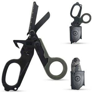 [미국배송] 엑스볼트 외상 가위 접이식 전술 - 간호사를 위한 6IN1 중장비 응급 대응 의료 야외 캠핑 구조 홀스터와 함께 스테인리스 스틸 멀티 툴 생존