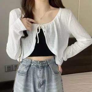 DUGNMARKT  여자 여름 용 가디건 화이트 볼레로 20대 주말 외출 블랙 루즈핏 웨어 데이트