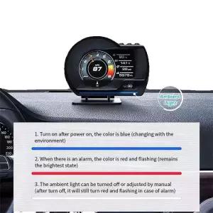 범용 OBD2 및 GPS 이중 시스템 계량기 속도계 헤드업 디스플레이 다기능 게이지 수온 자동차 액세서리 HUD