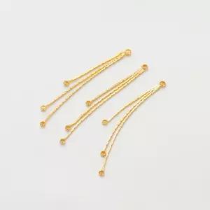 58mm / 골드 컬러 도금 황동 체인 태슬 참 DIY 귀걸이 쥬얼리 제작 액세서리 4 개/묶음