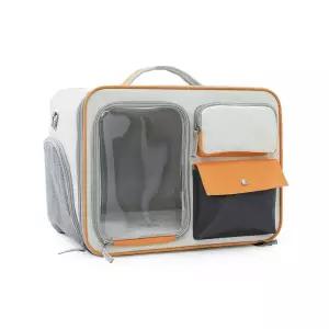 고양이 캐리어 강아지 투명 펫가방 중형견 메쉬 케이지 켄넬 외출 이동장