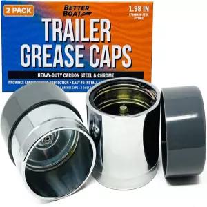 보트 트레일러 베어링 먼지 캡 허브 및 축용 198인치 그리스 커버 휠 보호대 2팩 2인치 윤활유