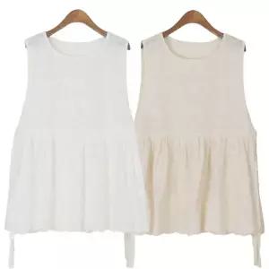 [하프클럽/원피스토리]꽃자수면레이스 에이프런 롱나시 레이어드 민소매 조끼 베스트