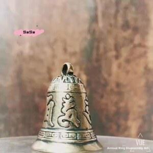 불교종 명상종 S1 PC 황동 수공예 다이캐스팅 구절 버튼 윈드벨 데코 티베트 차량용