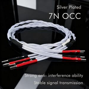 하이파이 시스템 앰프 케이블용 8N OCC 은도금 라인 바나나 플러그 스피커