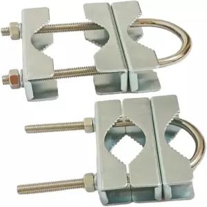 웅성 이중 안테나 마스트 클램프 V 죠 블록 U 볼트로 TV CB 햄 파이프 장착 2세트용 방청 마감 짧은 패턴